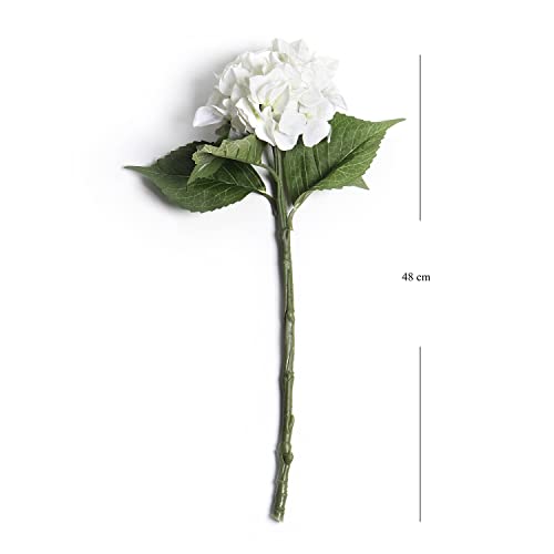 Image of PURE HOME + LIVING Ivory Hydrangea Spray,Off White (Made of Plastic, Wire and Fabric) for Home, Office and Living Room Decorations (Without Vase)(Height-48 CM) Pack of 1