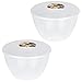 Price comparison product image 3 Pint Pudding Basin and Lid Pack of 2 Plastic Pudding Basins 1.7lt (3pt) Large Size Food Safe Steaming Bowls Clear