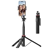 VKH Handy Stativ & Selfie Stick, Aluminium-Integriertes ausziehbares Stativ für Smartphones, Tragbares Reise-Stativ mit drahtloser Fernbedienung für iPhone/Samsung/Android/Actionkamera