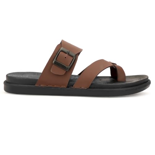 Image of KRISMO Men's Rich Quality|Perfect Style|Ultalightweight Synthetic Leather Buckle Sandal