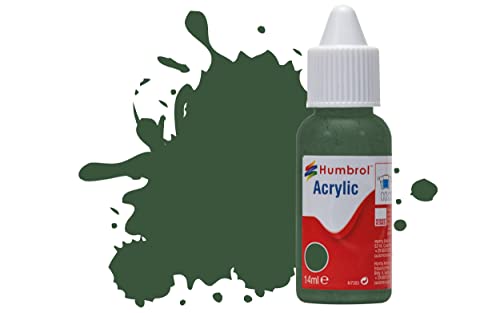 Humbrol Peinture Acrylique NO78 Cockpit Green Matt, Flacon Compte-Gouttes, 14 ml