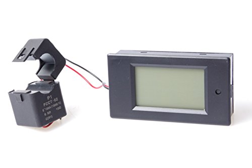 Image of AC 80-260V 100A Blue Backlit Digital Current Voltage Power Energy Meter Multimeter Ammeter Voltmeter with Open-Close Current Split Core CT