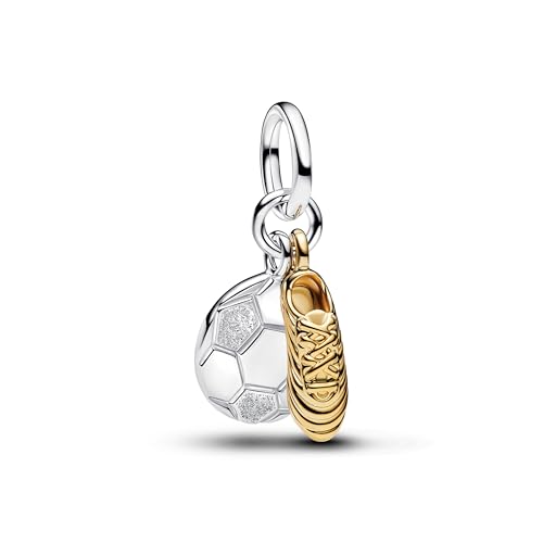 PANDORA 764712C00 colgante doble de plata y oro para pulseras Moments y ME