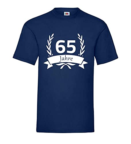 T-shirt homme 65 ans bleu marine de taille XXXL avec motif laurier