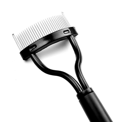 Peine separador de pestañas con dientes de acero inoxidable quita restos de máscara de pestañas,peine de pestañas con dientes metálicos, separador de pestañas ergonómico con peine de acero inoxidable