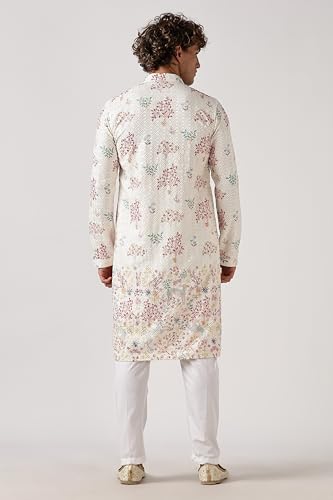 Image of BE ACTIVE Men's Cotton | Regular Fit Casual Mandarin Collar | Long Length Full Sleeves | Embroidered Indian Kurta