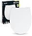 Produktbild aquaSu® WC-Sitz mit Absenkautomatik Ellips, flach, antibakterieller Duroplast Toilettensitz, abnehmbar, WC Brille mit Edelstahl-Scharnieren, WC Deckel in Standard O Form universal, Weiß, 40331 3