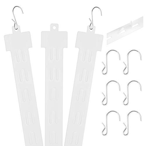 Pack of 25 – 12 Station Hanging Merchandise Strips with S Hooks, 21”
