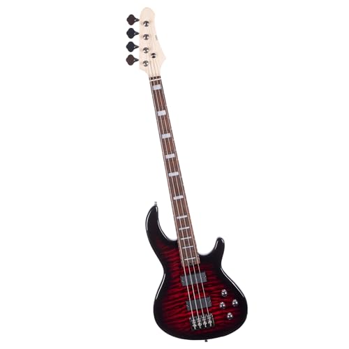 Guitare basse électrique Dark Red en palissandre pour performance