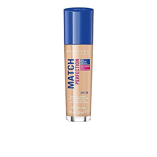 Rimmel London Match Perfection Foundation Base de Maquillaje Tono 103 True Ivory, 30 ml