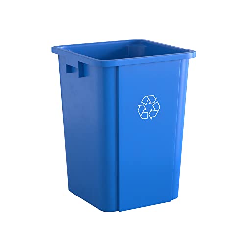 Image of 19 Gallon Blue Square Commercial Trash Can