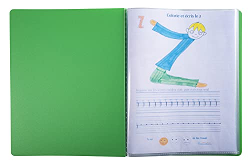 Exacompta 88210E Sichtmappe aus extra starkem Kunststoff mit 20 Hüllen, 40 Sichten - 18x23 cm für Unterlagen im DIN A5-Format - 1 Stück Zufallsfarbe