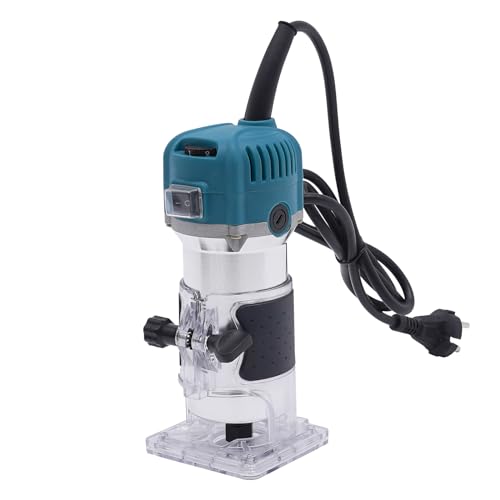 Fresadora compacta de 800 W, fresadora de cantos de 30000 rpm, 6 velocidades variables, recortadora de madera, fresadora de madera de 220 V, adecuada para fresado de madera, procesamiento de muebles y