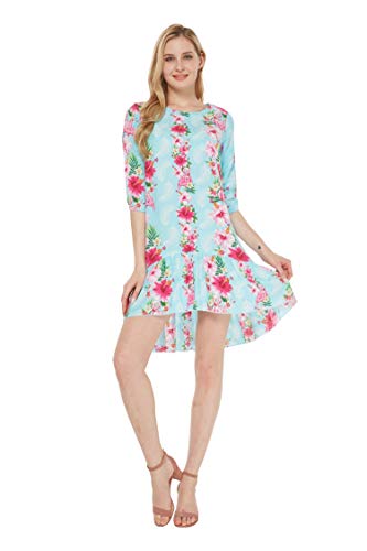 Image of Hawaii Hangover Family Matching Clothes, Pink Hibiscus Vine Turquoise | Family matching Hawaiian outfits, Pink Hibiscus Vine Turquoise, lightweight rayon, machine washable, tropical floral print