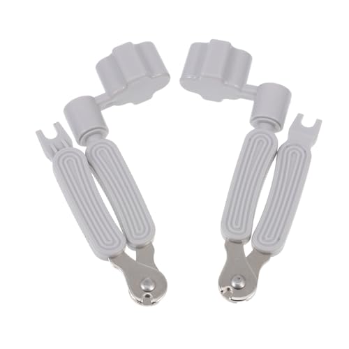 NULYLU 2個 3 1 ギターチューナー guitar tuner エレキギター ペグワインダー 3 in 1 ピンプラー ピンプーラー プラスチック Light Grey