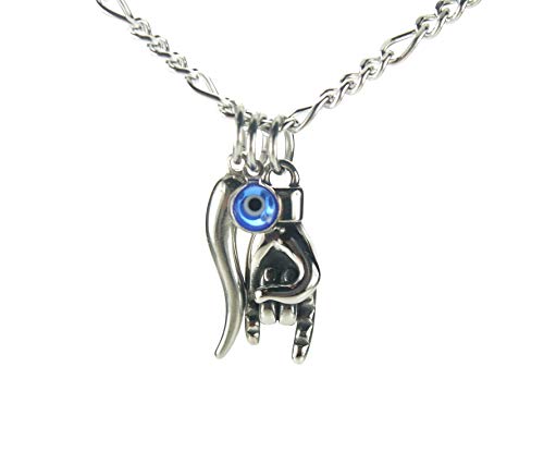 Mano Cornuto, Cornicello, and Nazar combo Necklace, on 20