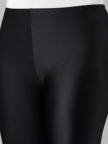 Image of GO COLORS Girls Solid Mid Rise Slim Fit Shimmer Leggings