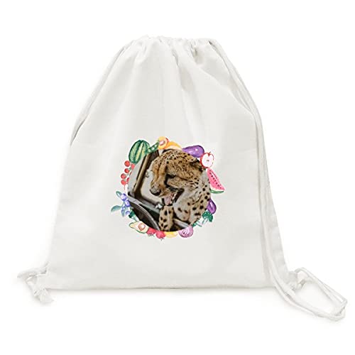 Sac en tissu pliable léopard animaux sauvages pour rangement fruits et légumes