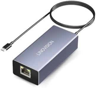 LINOVISION POE to USB-C Converter, Data and Charging Through One Cable, IEEE802.3af/at POE Convert to USB Type C with 10/100Mbps Ethernet, 9V/2.22A or 5V/2A Output, Suitable for Phones and Tablets