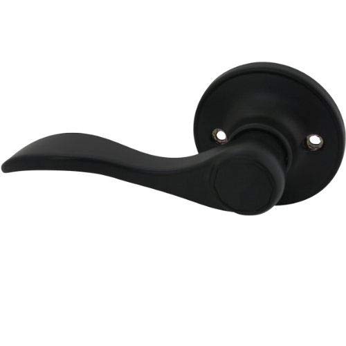 Designers Impressions Kingston Design Matte Black Dummy Door Lever Left Hand (Non-Functioning)