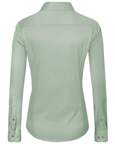 Image of J.VER Womens Dress Shirts Long Sleeve Button Down Shirt Wrinkle-Free Business Casual Blouse Office Work Tops