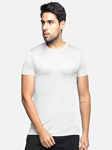 Image of BULLMER Solid Cotton Blended Half Sleeve Round Neck Tshirt for Men