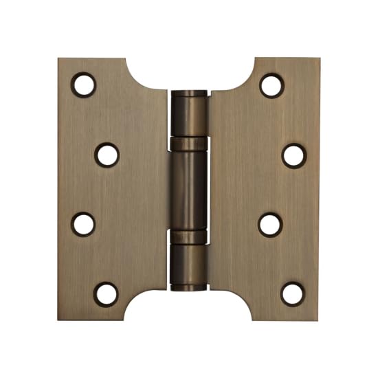 Kooples Hardware Parliament Hinges Ball Bearing Stainless Steel – Wide Throw Door Hinge for Internal & External Use (Antique Brass, 102x102x3mm)