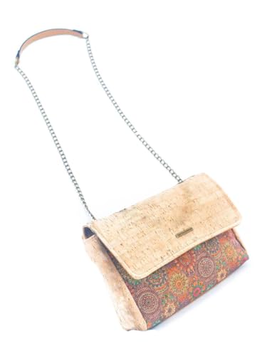 Women's Portuguese Cork Shoulder Bag, Handcrafted, Spacious Interior with Pockets, 10 x 8 x 3 inches4