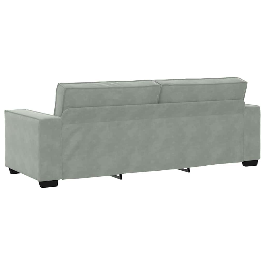 Sofá de 3 plazas Terciopelo Gris Claro 220x78x84 cm