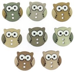Pack of Novelty Dress it up Buttons, Sew Cute Owls, Scrapbooking, Embelishments, Crafts, Knitting,