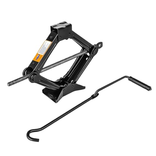 Gato Tijera para Coche Gato de Tijera 1 tonelada, Rueda Extensible telescópica, 2 Ganchos Pinza Freno, Herramienta for Coche