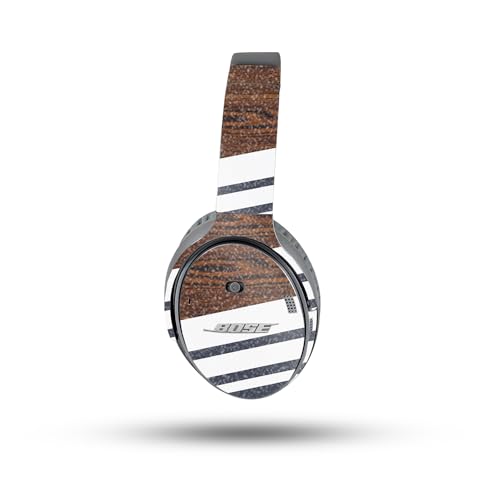 Image of MightySkins Glossy Glitter Skin Compatible with Bose QuietComfort 35 II Headphones - Wood Formal | Protective, Durable High-Gloss Glitter Finish | Easy to Apply