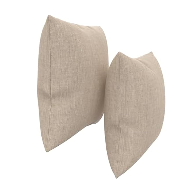 Covers & All Sunbrella Outdoor Throw Pillows, Pack of 2 Water Resistant & UV Fade Resistant Premium Square Throw Pillows (Inserts with Covers) for Indoor & Outdoor Use,18 x 18 Cast Ash