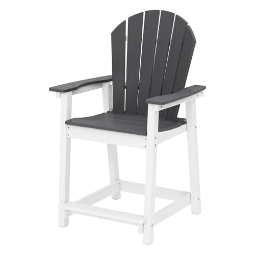 OTSUN Tall Modern Adirondack Chair All Weather HDPE Bar Height Adirondack Stools Two-Tone Widened Durable Design for Porch Patio Yard Lawn Fire Pit Bistro Basement Indoors & Outdoors