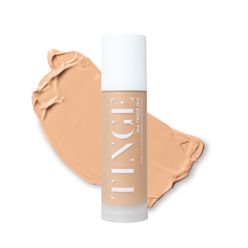 Tinge Tint Body Makeup, hält bis zu 48 Stunden, Creme mit mittlerer Deckkraft mit Aminosäuren, Hyaluronsäure und Lysin, halbmattes Finish, wasser- und übertragungsbeständig, parfümfrei, 100 ml
