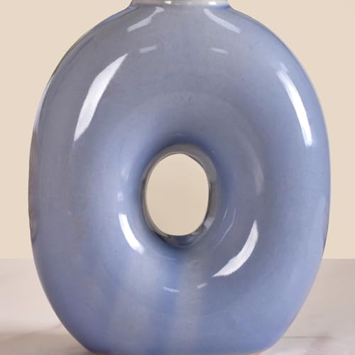 Nestasia Ceramic Bathroom Accessories Set of 2 - Liquid Soap Pump Dispenser & Toothbrush Holder for Wash Basin & Bathroom - Blue & Gold Glossy Bath Set