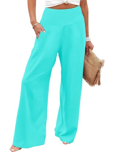 JZC Women's Palazzo Lounge Pants Casual Wide Leg Pants High Waist Flowy Toursers with Pockets