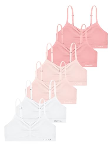 Livona Training Bras for Girls-Sports Bra, Fitness Bra, Padded Everyday Bra Bralette,Crop Cami Tank Top (6-14)
