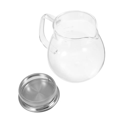 Healifty 1pezzi Caffettiera Manuale in Vetro e Acciaio Con Coperchio Filtro Per Espresso e Tè Resistente e Facile Da Pulire Contenitore Per Caffè Con Aroma Naturale