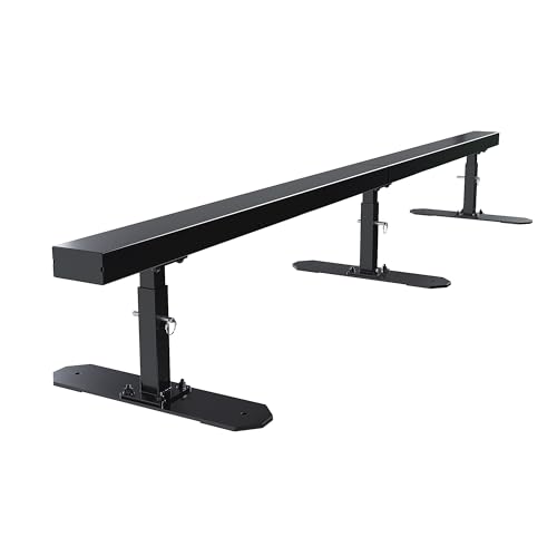 KUAFU 6ft Long Flat Bar Skate Rail, Portable Skateboard Ramp Grind Rail,...