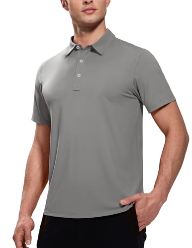 Image of MIER Polo Shirts for Men Short Sleeve Dry Fit Performance Golf Tennis Active Collared Shirts, UPF 50+ Sun Protection