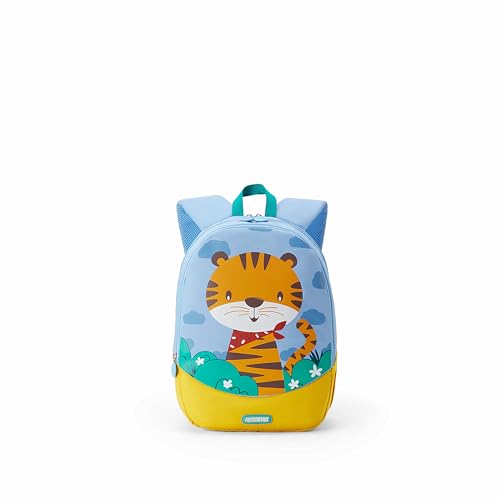 Image of American Tourister Buzzy | 13 Ltrs | 2 Compartments | Bottle Pocket | Ergonomic Padded Back Panel & Shoulder Straps | Kids Backpack | 1 Year International Warranty | Tiger Blue