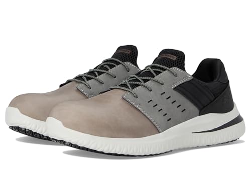 SKECHERS Men's Delson 3.0 SR-Tyoll Comp Toe Sneaker, Grey, 10