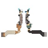 Producto original. Flex Cable Reparación Piezas de Repuesto Compatible con iPhone 4S (Micrófono, Conector de Carga, Negro, con Componentes)