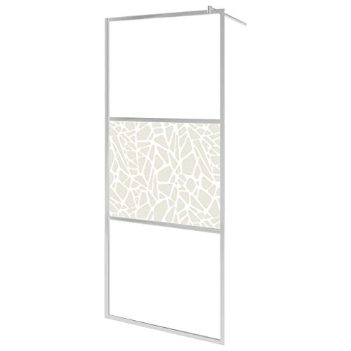 Paroi de douche effet pierre vidaXL en verre de sécurité 140x195 - 2