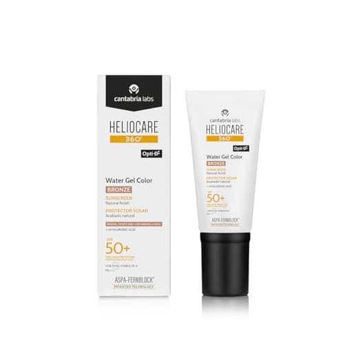 Heliocare 360° Color Water Gel SPF 50+, Crema Solar Facial, Fotoprotector Avanzado, Ultraligera, Hidratante, Pieles Normales y Sensibles, Resistente al Agua, Color Bronze, 50ml