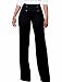 LKOUS Women's Stretchy High Waisted Wide Leg Button-Down Pants (S, 26-BK)