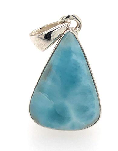 Natural Larimar 925 Solid Sterling Silver Pendant 30mm