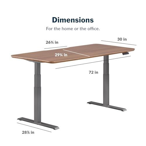 Electric standing desk walnut premium