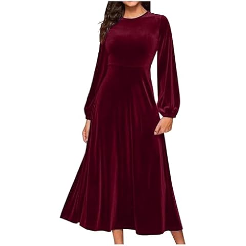 Women's Velvet Long Sleeve Maxi Dress Cover